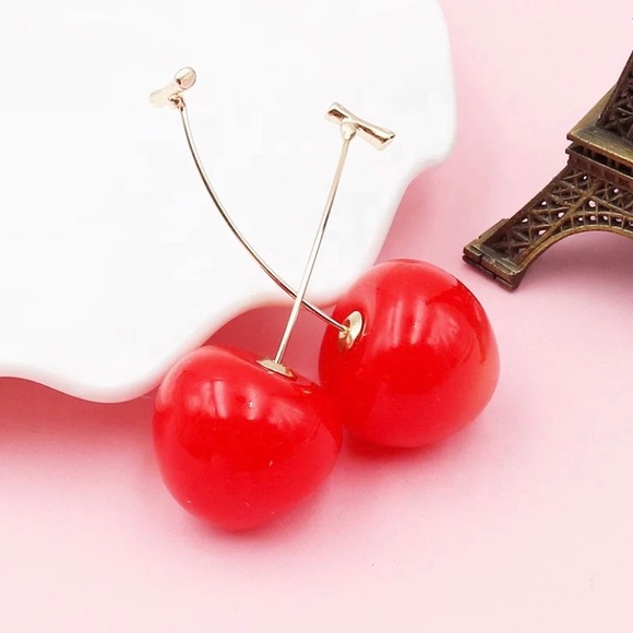 Cherry drop earrings - Picture 2 of 10